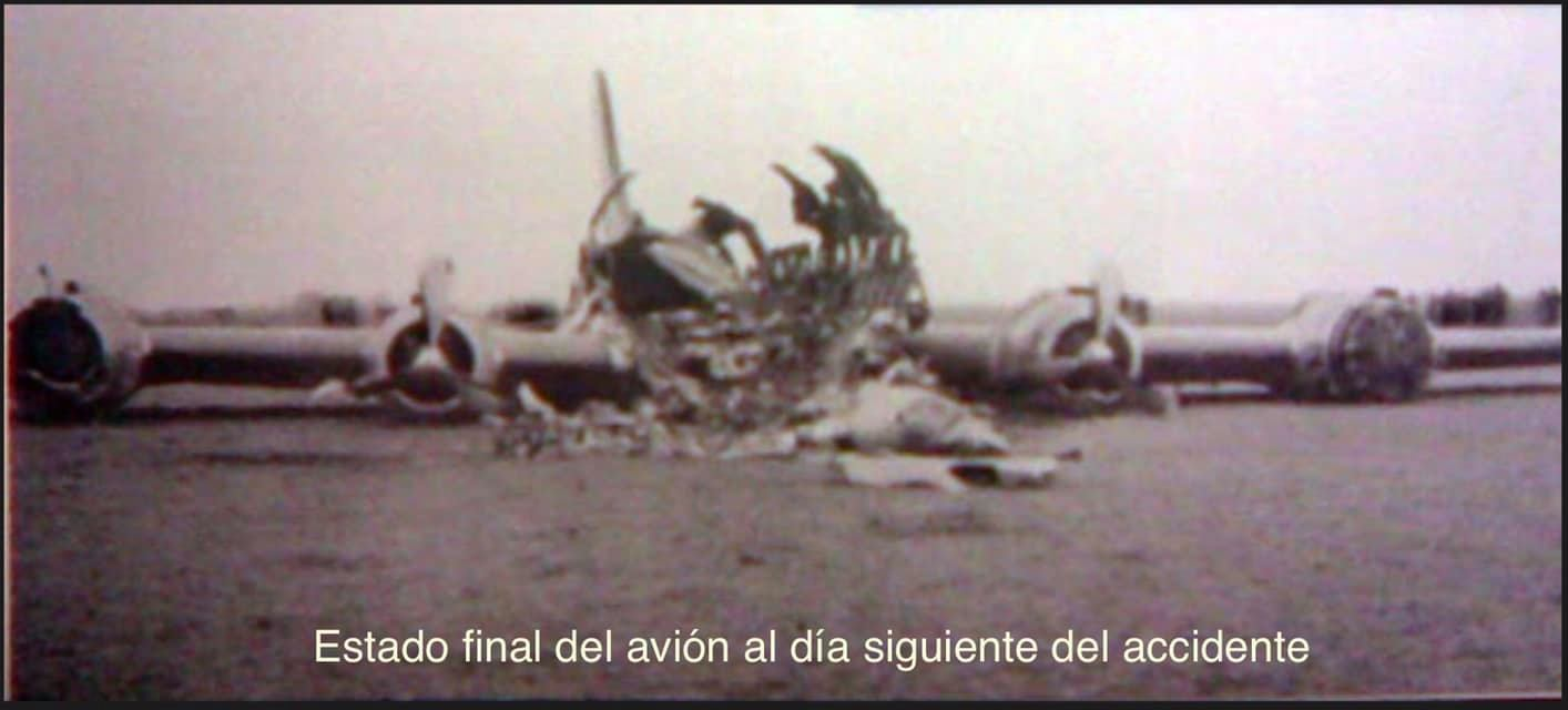 Estado final del avión al día siguiente del accidente de Castilla
